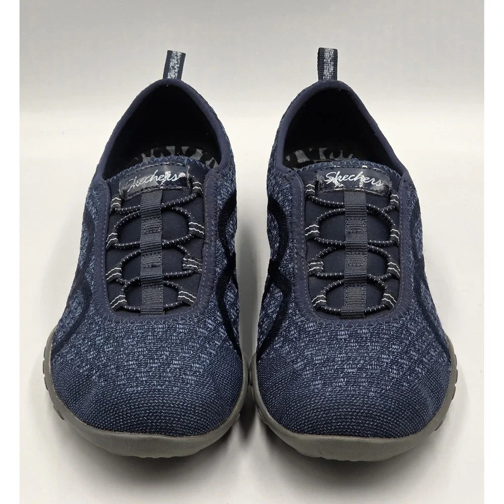 Skechers Breathe Easy Slip On Women's 8 Navy Relaxed Fit Walking Shoes - Picture 3 of 12